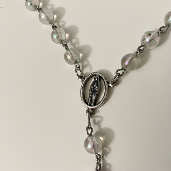 Vintage Crucifix Catholic Jesus Christian Cross Pendant Rosary Necklace - Picture 5 of 16